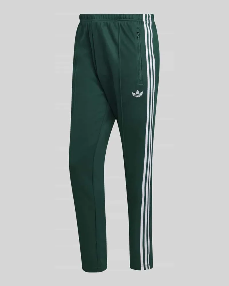 adidas Slim Fit Sweathose aus Baumwoll-Mix Dunkelgruen