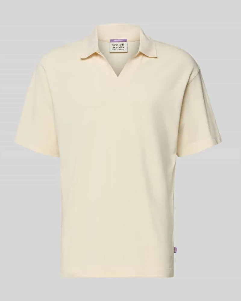 Scotch&Soda Relaxed Fit Poloshirt in Pique-Optik Offwhite