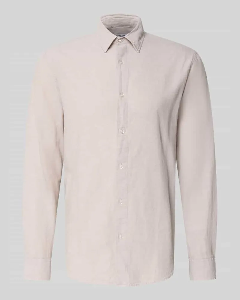 Jack & Jones Regular Fit Freizeithemd mit Kentkragen Modell 'BREEZE Sand