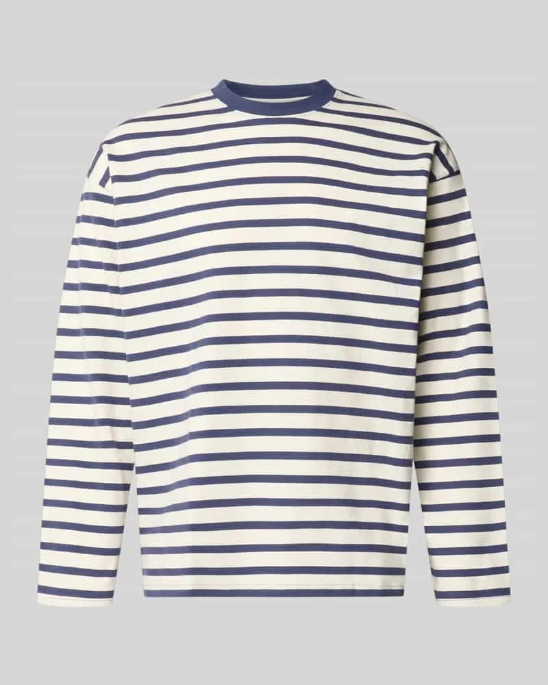 Jack & Jones Regular Fit Longsleeve aus reiner Baumwolle mit Streifenmuster Blau