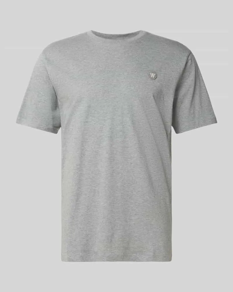 Wood Wood T-Shirt mit Label-Stitching und Rundhalsausschnitt 