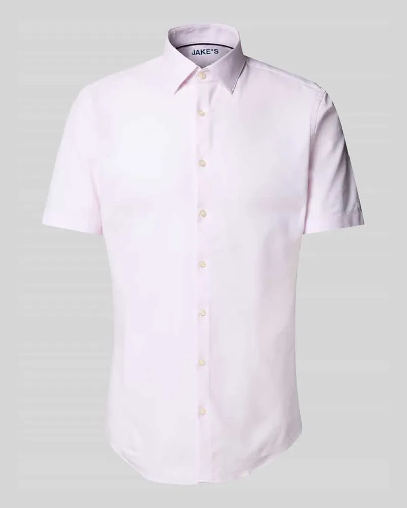 JAKE*S Slim Fit Kurzarmhemd mit Knopfleiste 