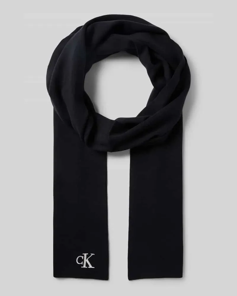 Calvin Klein Schal aus Viskose-Mix mit Logo-Stitching 