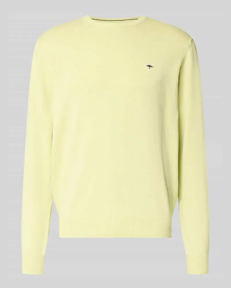 Fynch-Hatton Strickpullover mit gerippten Abschlüssen Mint