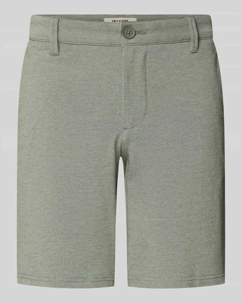 Only & Sons Regular Fit Chinoshorts aus Viskose-Mix Modell 'MARK Oliv