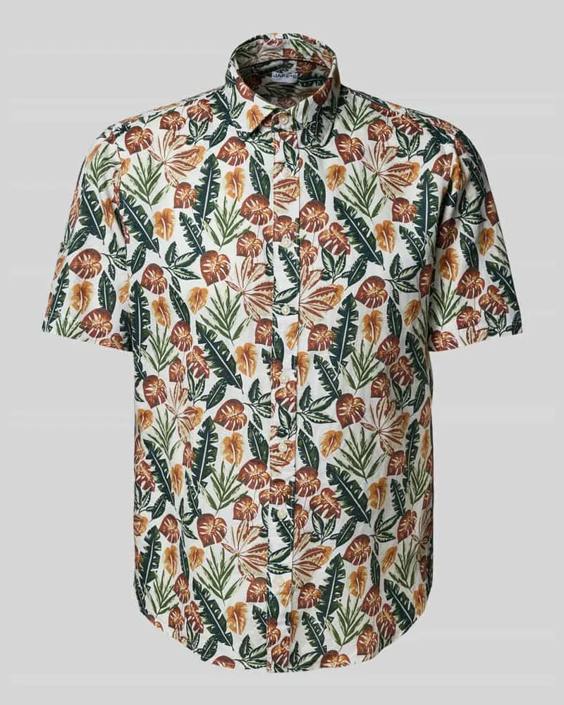 JAKE*S Casual Fit Freizeithemd aus Leinen-Baumwoll-Mix 