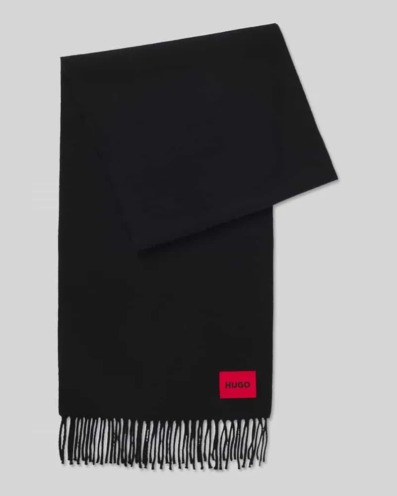 HUGO BOSS Schal aus Woll-Mix Modell 'JUSTER Black