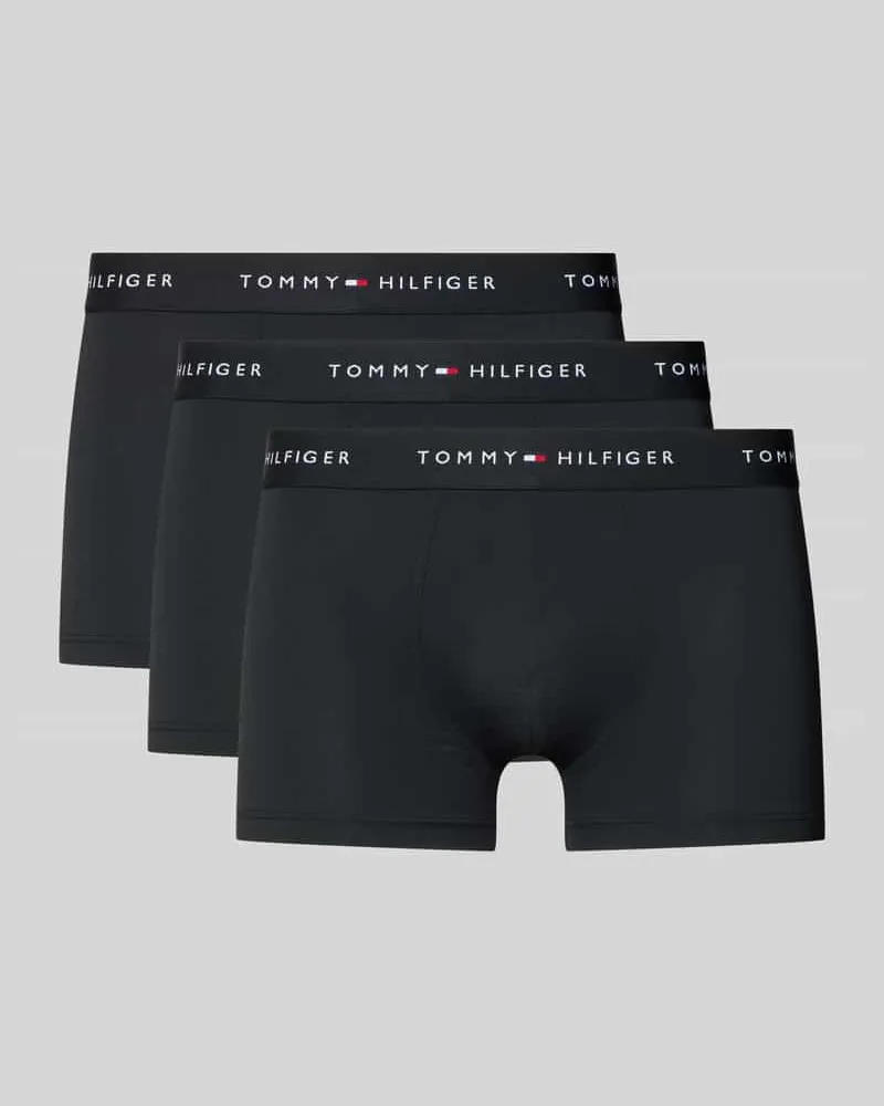 Tommy Hilfiger Trunks mit elastischem Bund mit Label-Intarsien im 3er-Pack Black