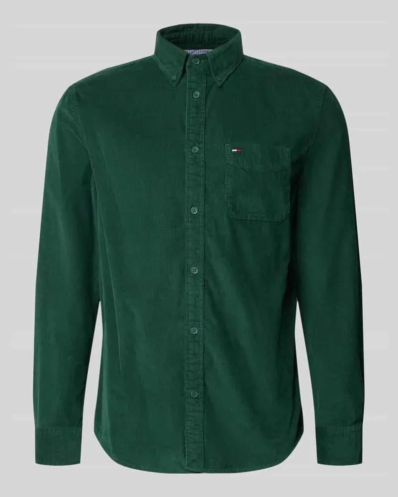 Tommy Hilfiger Regular Fit Freizeithemd aus reiner Baumwolle Dunkelgruen