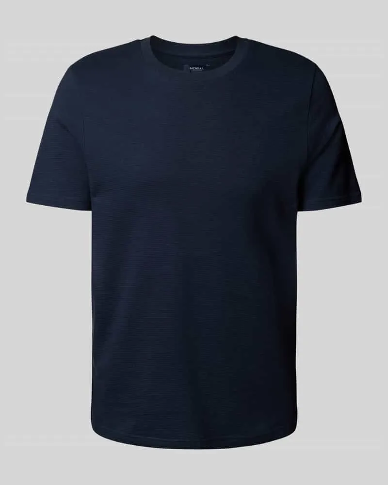 McNeal T-Shirt mit geripptem Rundhalsausschnitt Dunkelblau