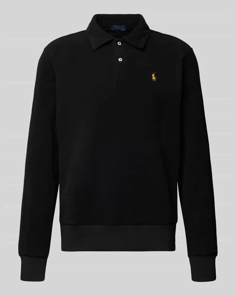 Ralph Lauren Fleecepullover mit Label-Stitching Modell 'MAGIC POLY FLEECE Black