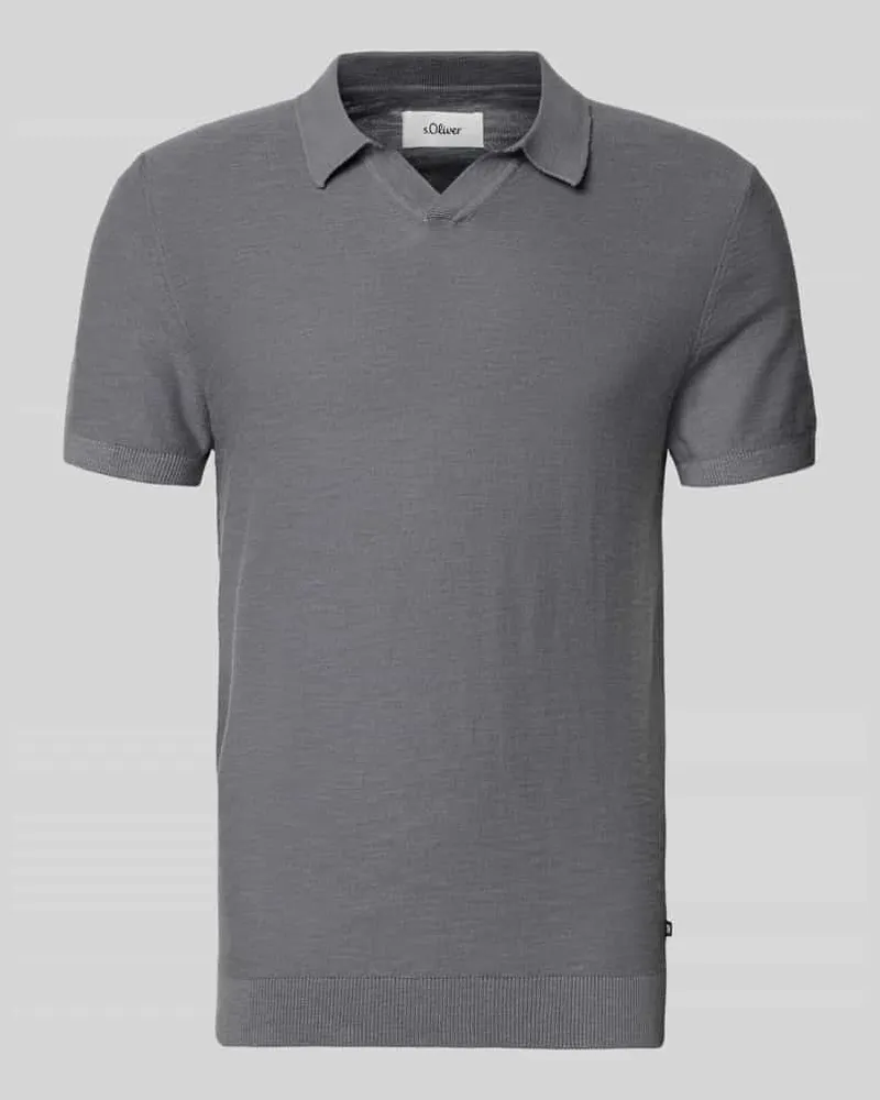 S.Oliver Regular Fit Poloshirt aus reiner Baumwolle Hellgrau