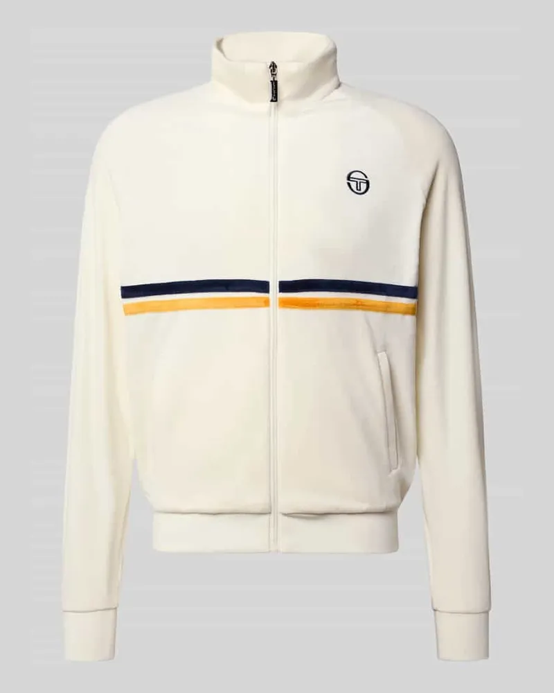 Sergio Tacchini Sweatjacke mit Stehkragen Modell 'DALLAS Offwhite
