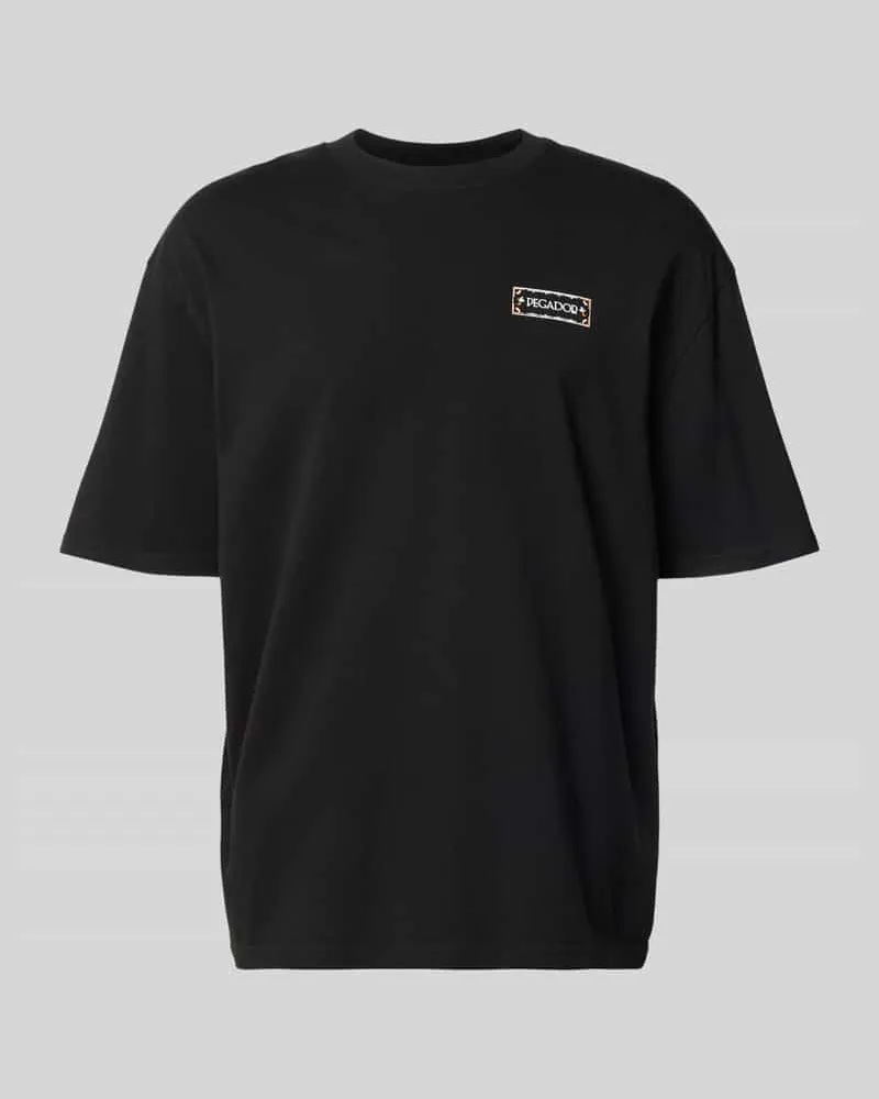PEGADOR Oversized T-Shirt mit rückseitigem Print Modell 'Viborg Black