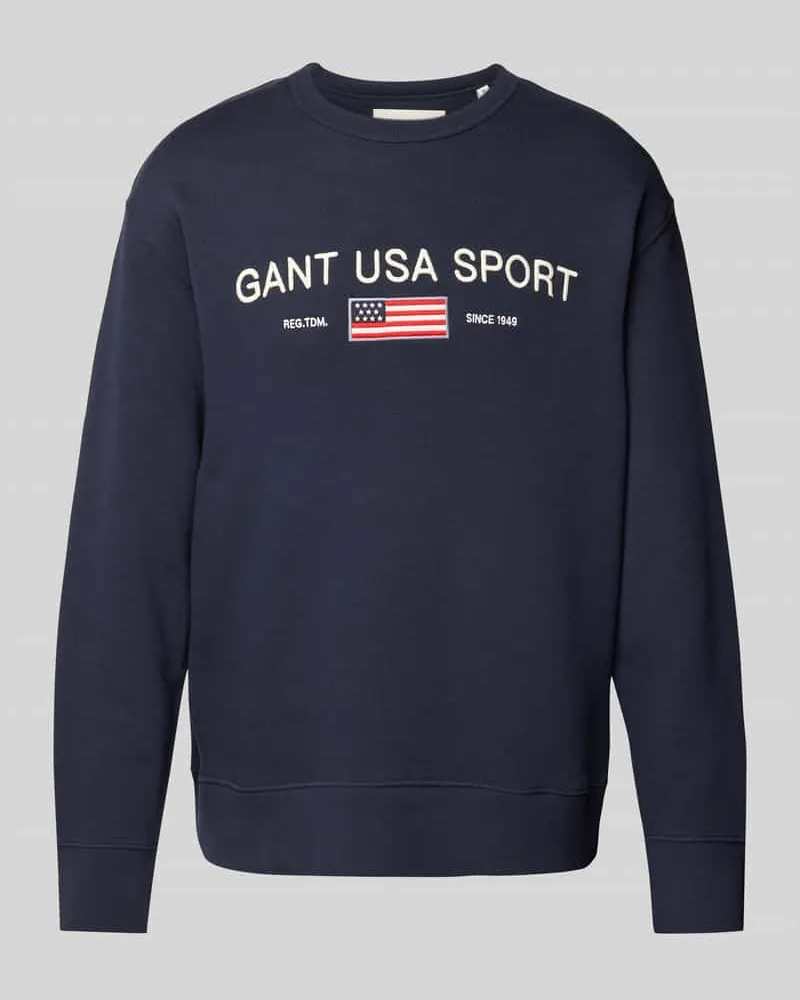 Gant Sweatshirt mit Label-Stitching Marine