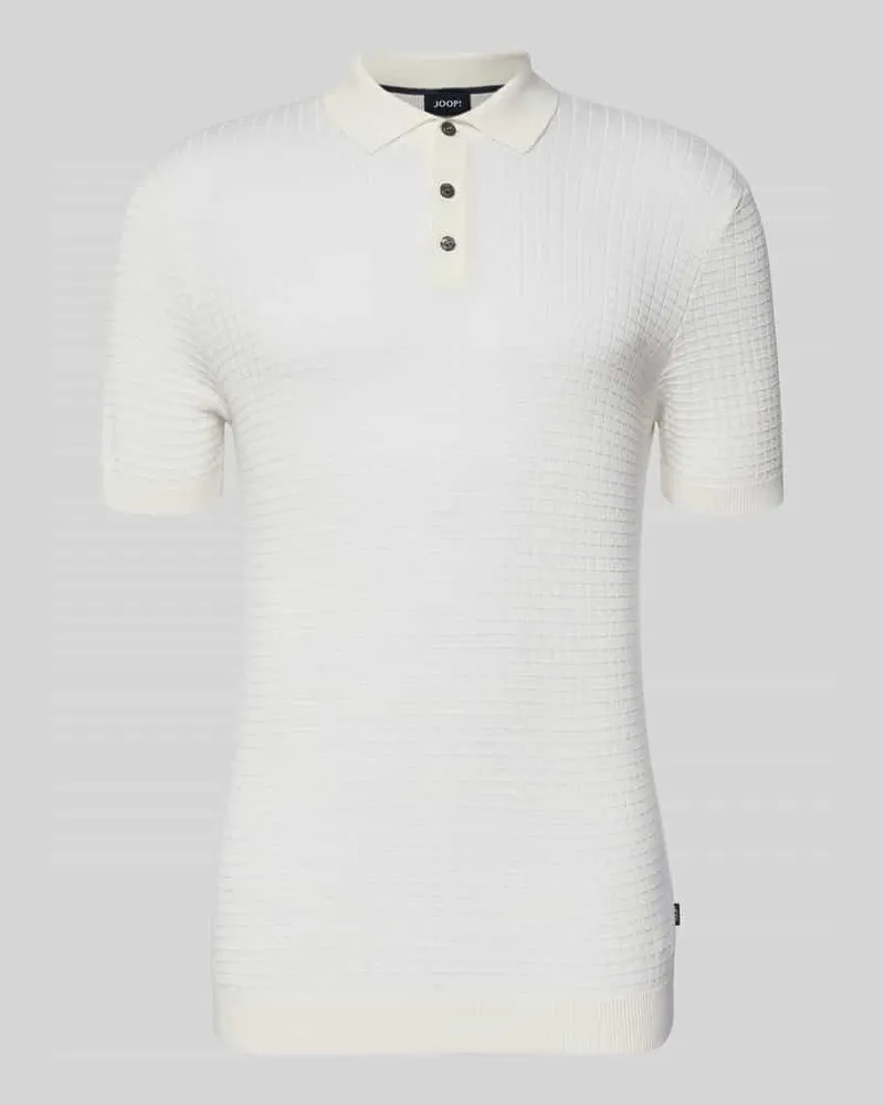 JOOP! Slim Fit Poloshirt in Strick-Optik Modell 'Vanceo Offwhite