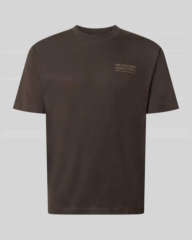 Marc O'Polo Relaxed Fit T-Shirt aus reiner Baumwolle Schoko