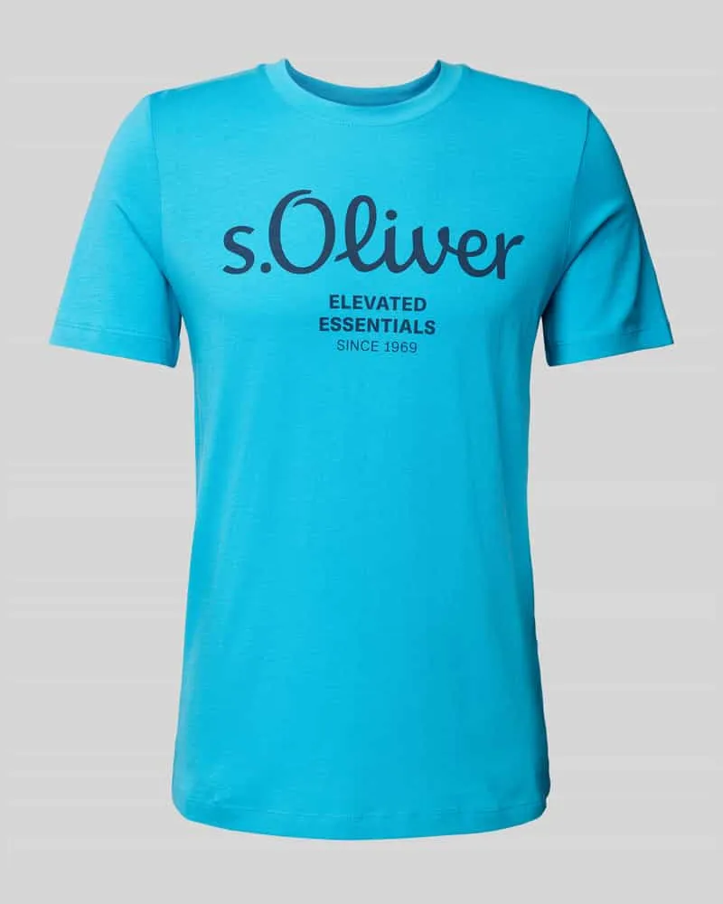 S.Oliver Regular Fit T-Shirt aus reiner Baumwolle mit großem Label Print 