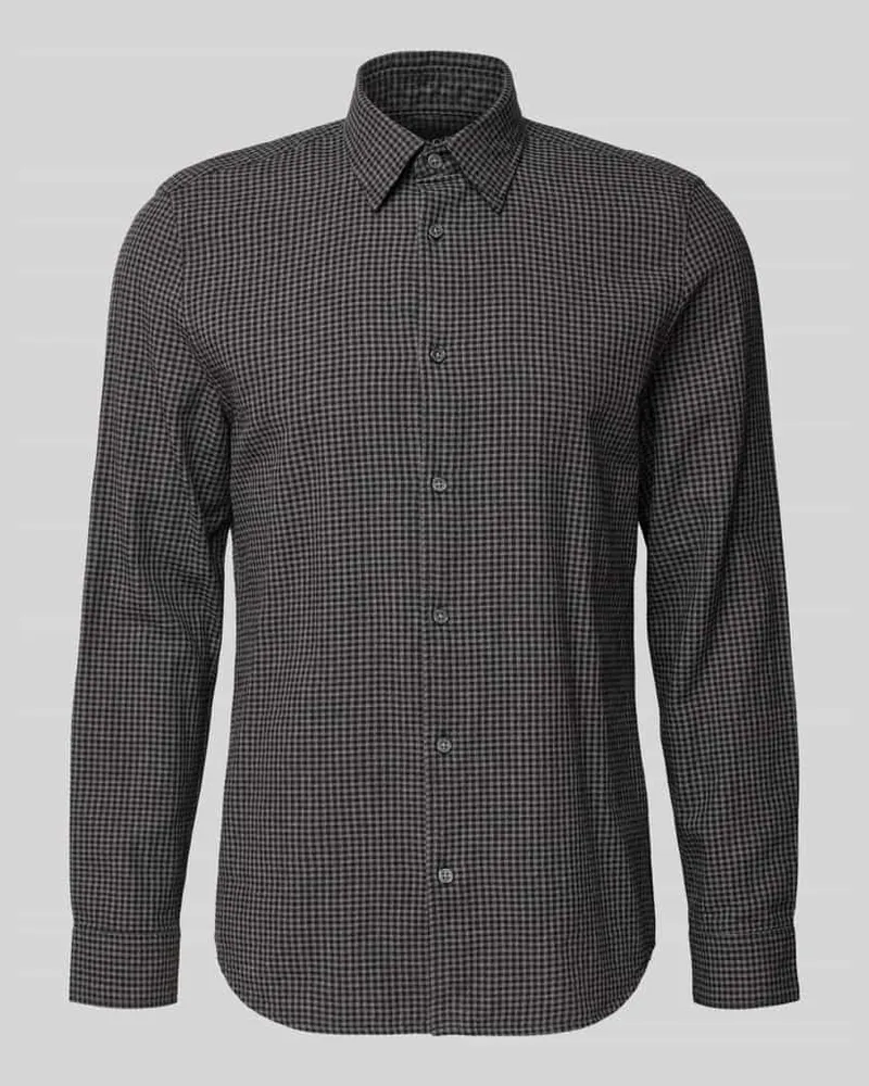 Marc O'Polo Shaped Fit Freizeithemd aus reiner Baumwolle Black