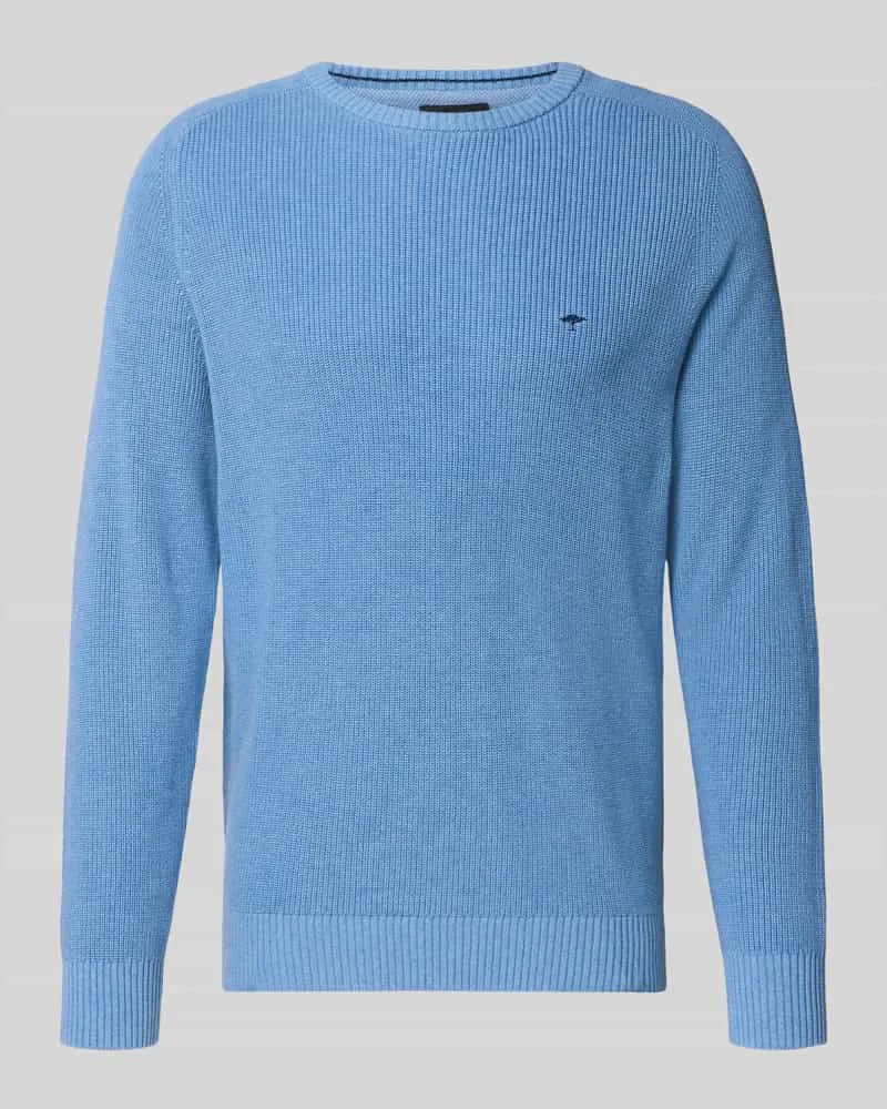 Fynch-Hatton Strickpullover aus reiner Baumwolle Hellblau