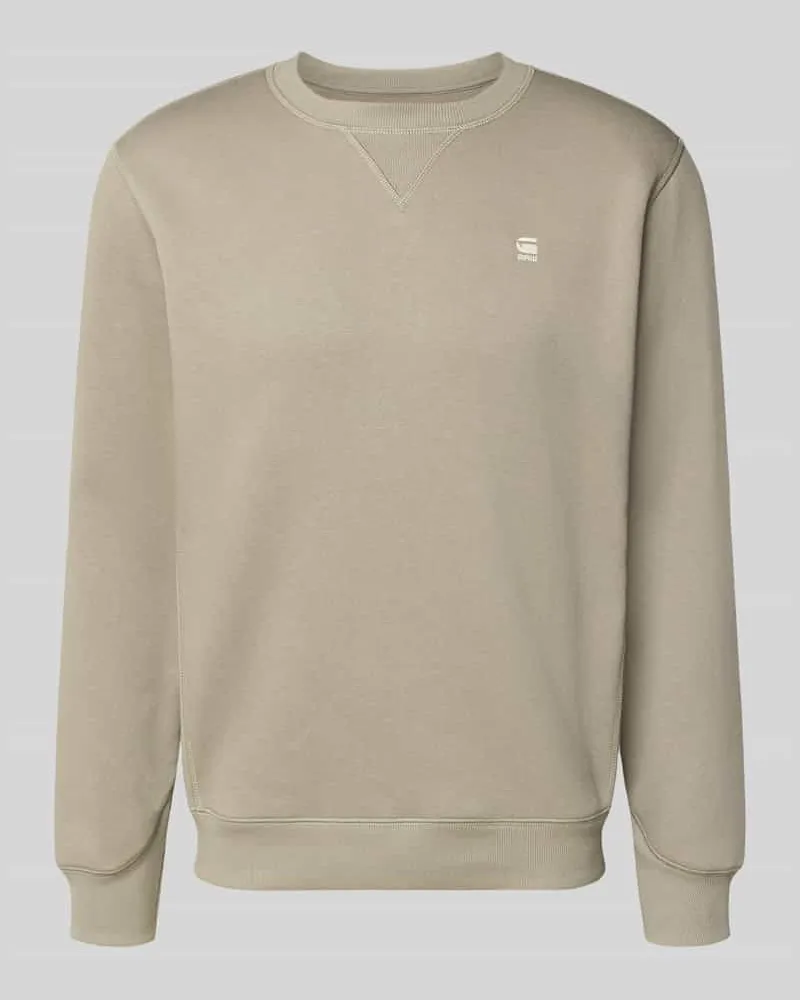 G-STAR RAW Sweatshirt mit Rundhalsausschnitt und Label-Stitching Sand