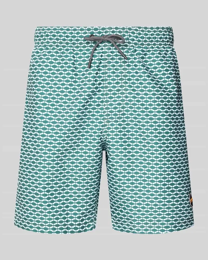 Shiwi Badehose im Allover-Look Modell 'Hammam Tile Oliv