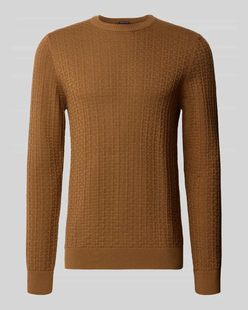 Strellson Regular Fit Pullover aus reiner Baumwolle Modell 'Adrian Cognac