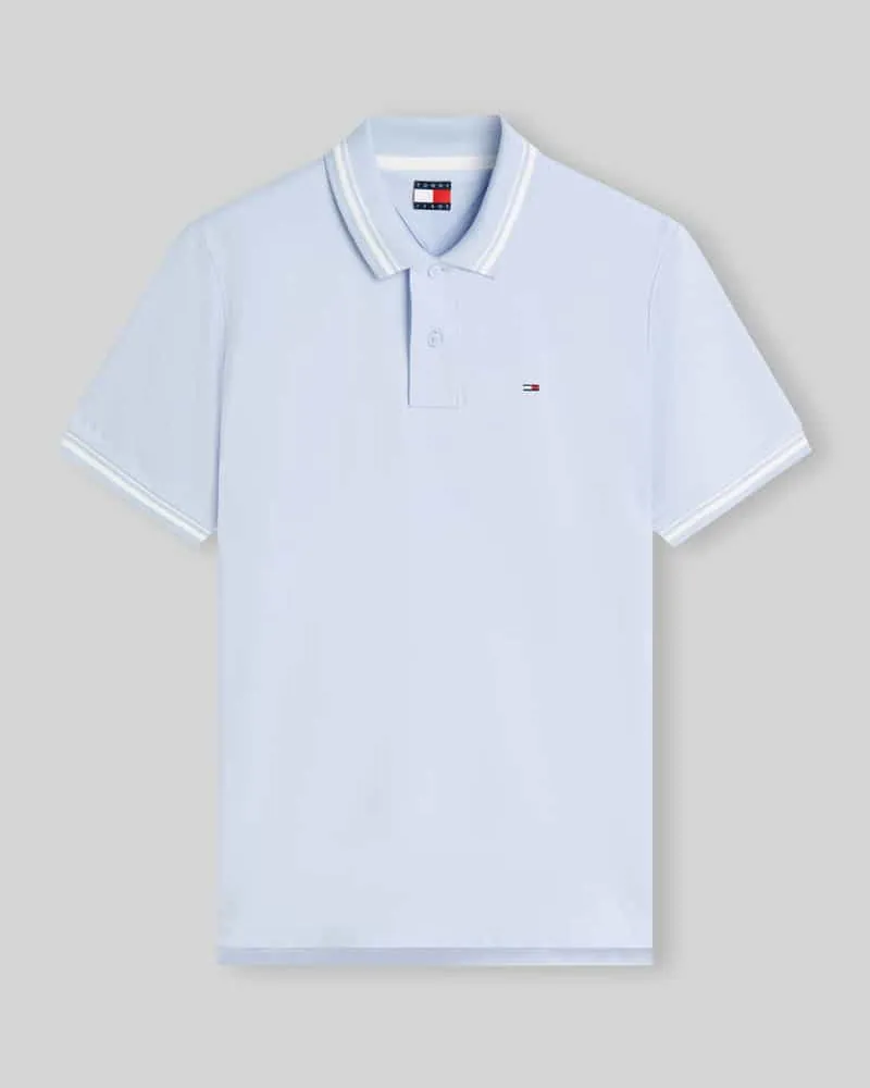 Tommy Hilfiger Regular Fit Poloshirt aus reiner Baumwolle Hellblau