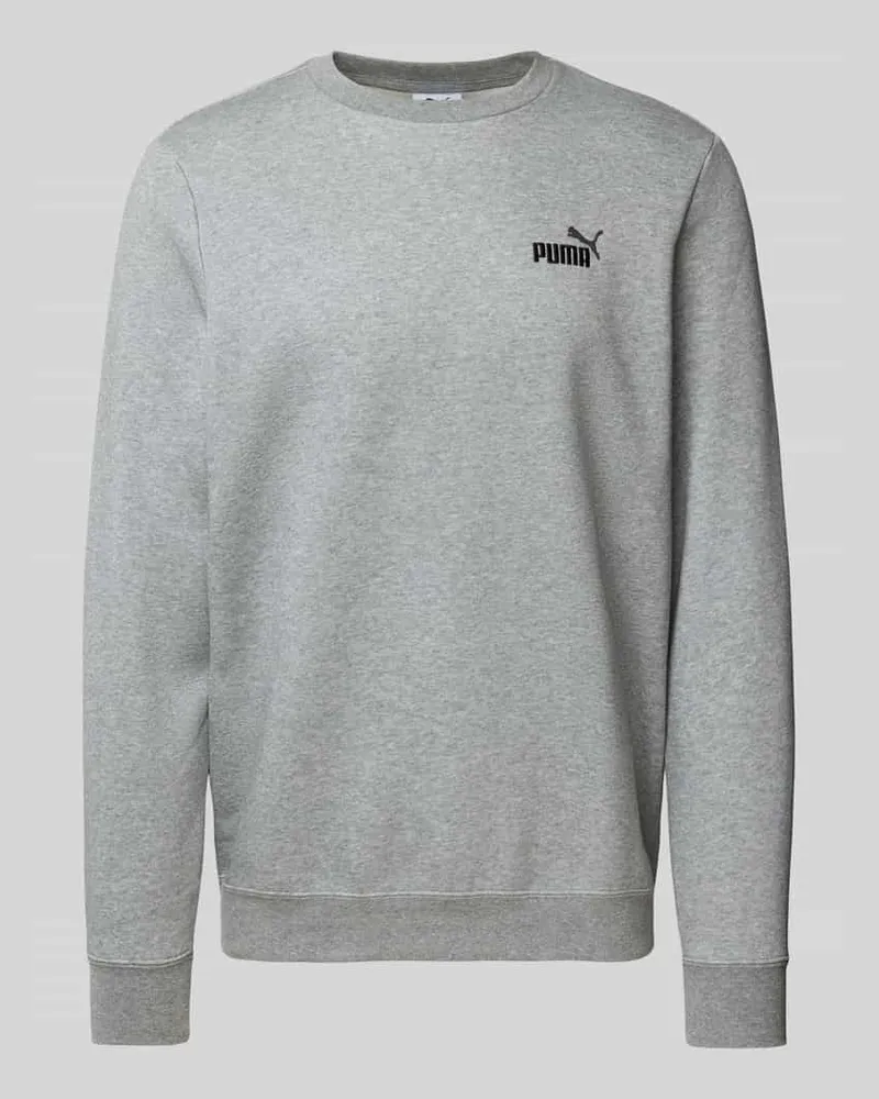 Puma Sweatshirt mit Label-Stitching Mittelgrau