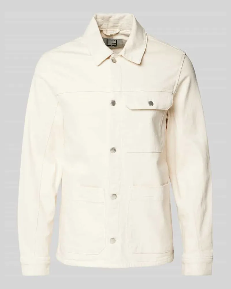 Casual Friday Hemdjacke mit Knopfleiste Offwhite