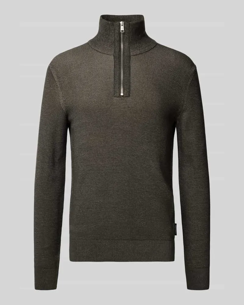 Marc O'Polo Regular Fit Troyer aus reiner Baumwolle 
