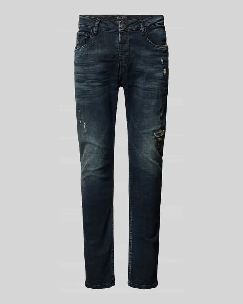 Elias Rumelis Tapered Fit Jeans im Destroyed-Look Modell 'Noel 