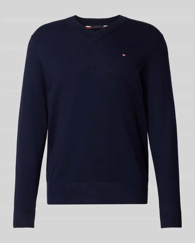 Tommy Hilfiger Regular Fit Pullover aus Baumwoll-Kaschmir-Mix Marine