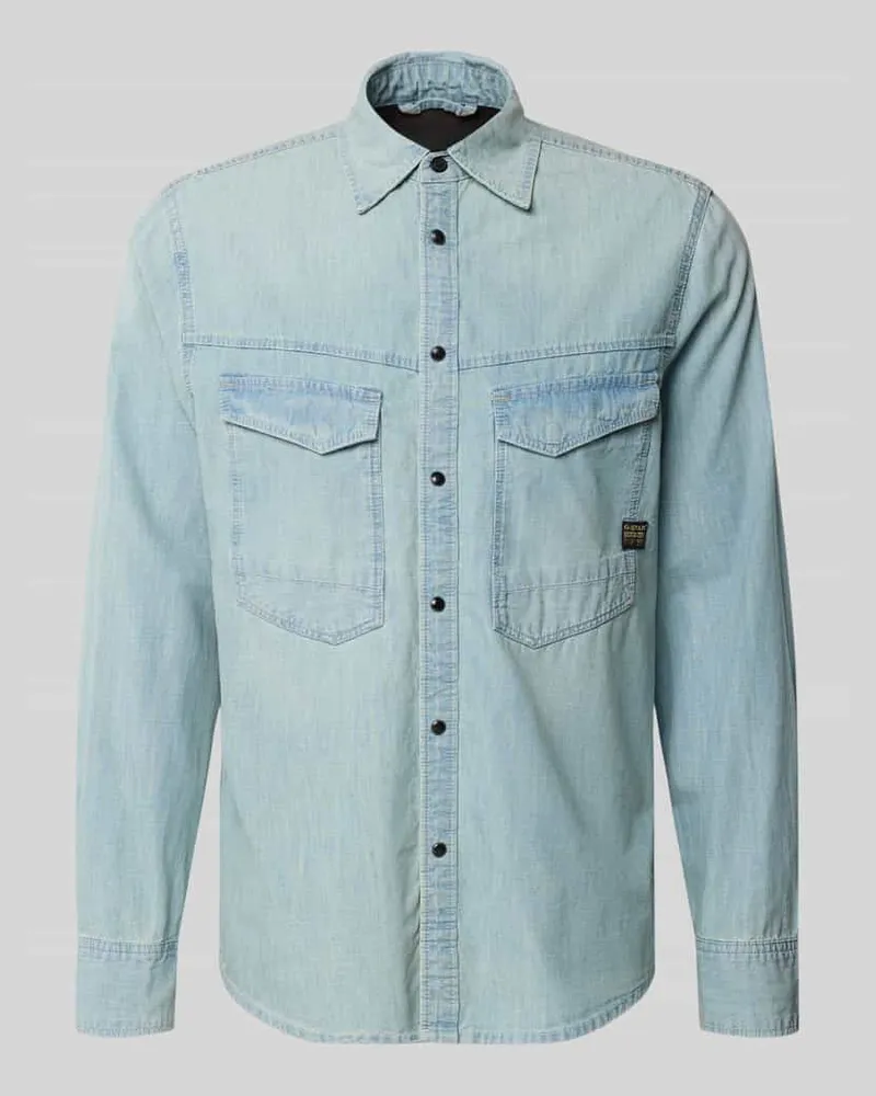 G-STAR RAW Regular Fit Freizeithemd mit Brusttaschen Modell 'dakota Hellblau