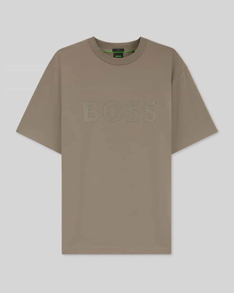 HUGO BOSS Regular Fit T-Shirt aus Baumwollmix Sand