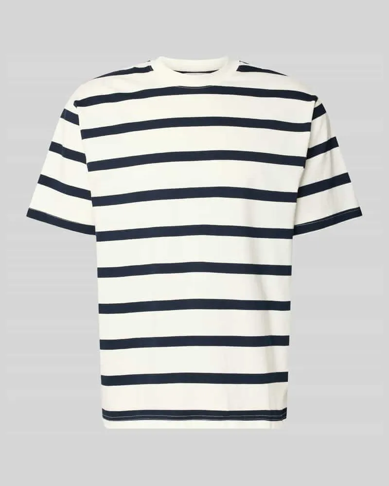 McNeal T-Shirt mit geripptem Rundhalsausschnitt Ecru