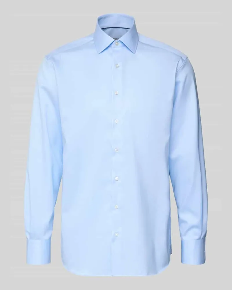 Eterna Modern Fit Business-Hemd mit Kentkragen und Sportmanschetten Bleu