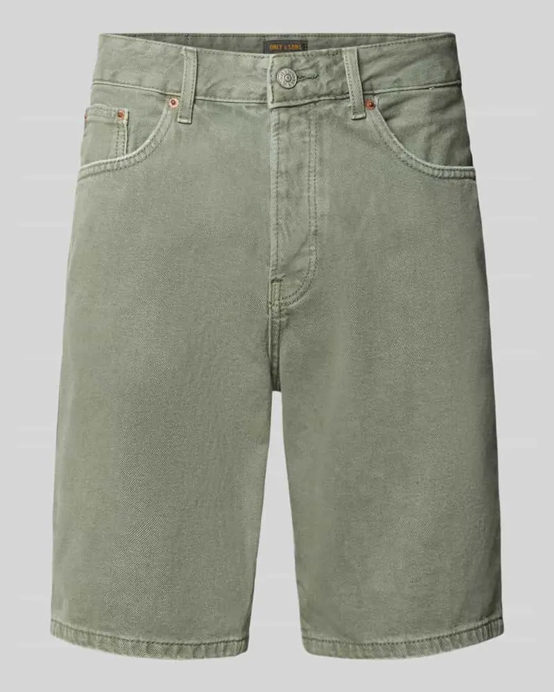 Only & Sons Regular Fit Jeansshorts aus reiner Baumwolle Modell 'EDGE Khaki