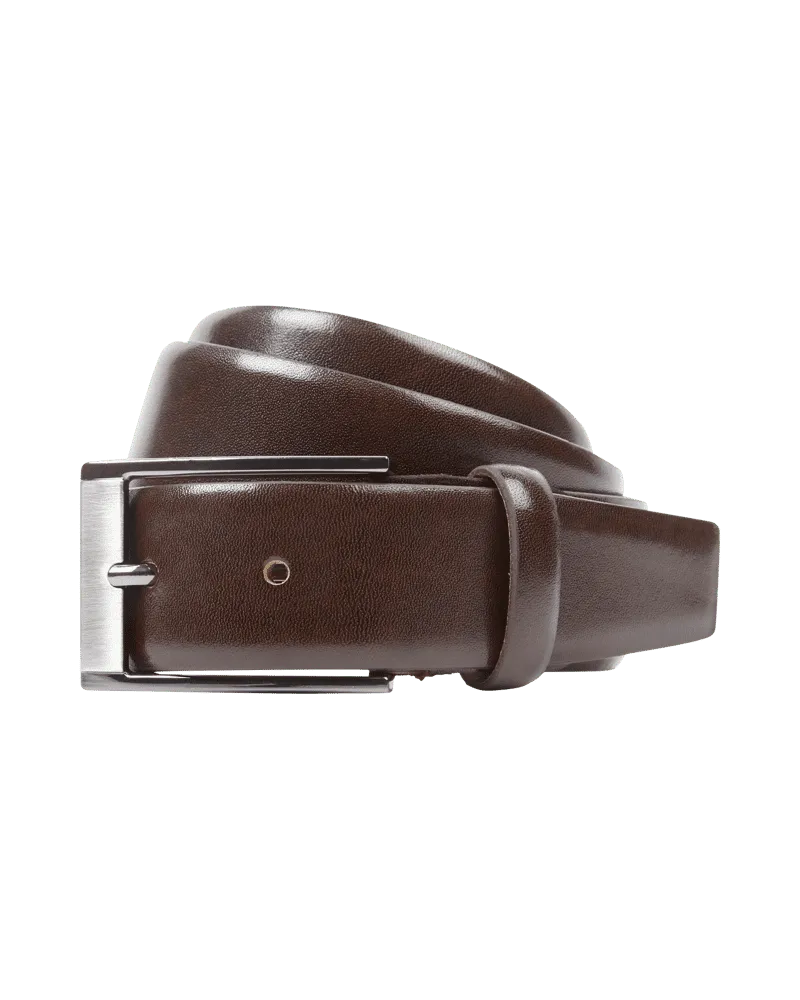 Pierre Cardin Ledergürtel mit Dornschließe Dunkelbraun