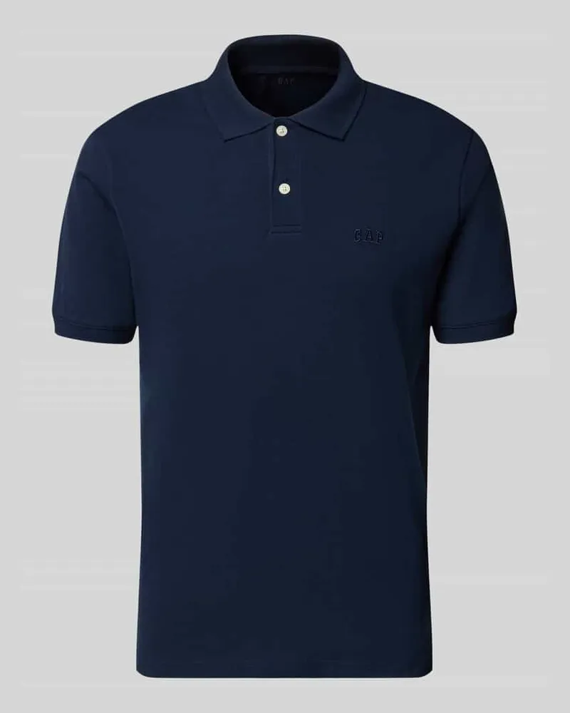 GAP Slim Fit Poloshirt mit Label-Stitching Marine