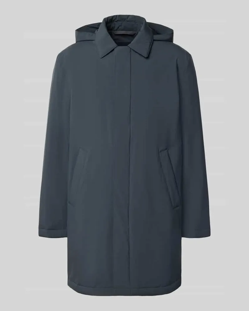 Marc O'Polo Regular Fit Funktionsmantel mit abnehmbarer Kapuze Marine