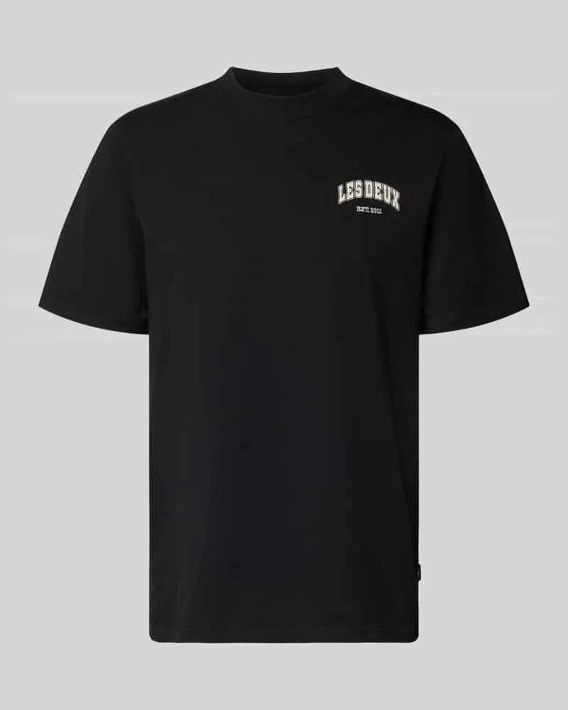 LES DEUX T-Shirt mit Label-Print Modell 'Brady whop Black
