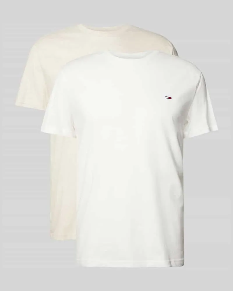 Tommy Hilfiger Slim Fit T-Shirt mit Label-Print im 2er-Pack 