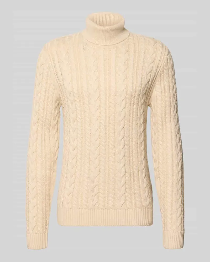 Jack & Jones Slim Fit Strickpullover mit Baumwoll-Anteil Modell 'Callum Sand