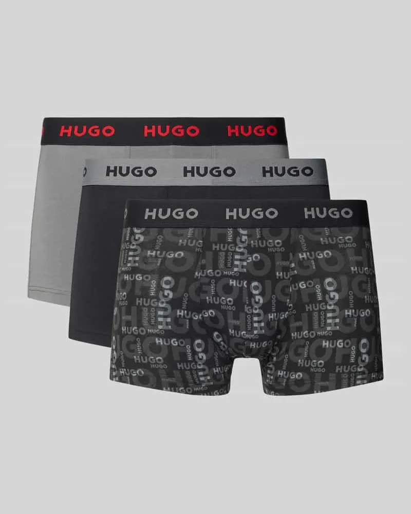 HUGO BOSS Trunks aus Baumwoll-Mix im 3er-Pack Dunkelgrau