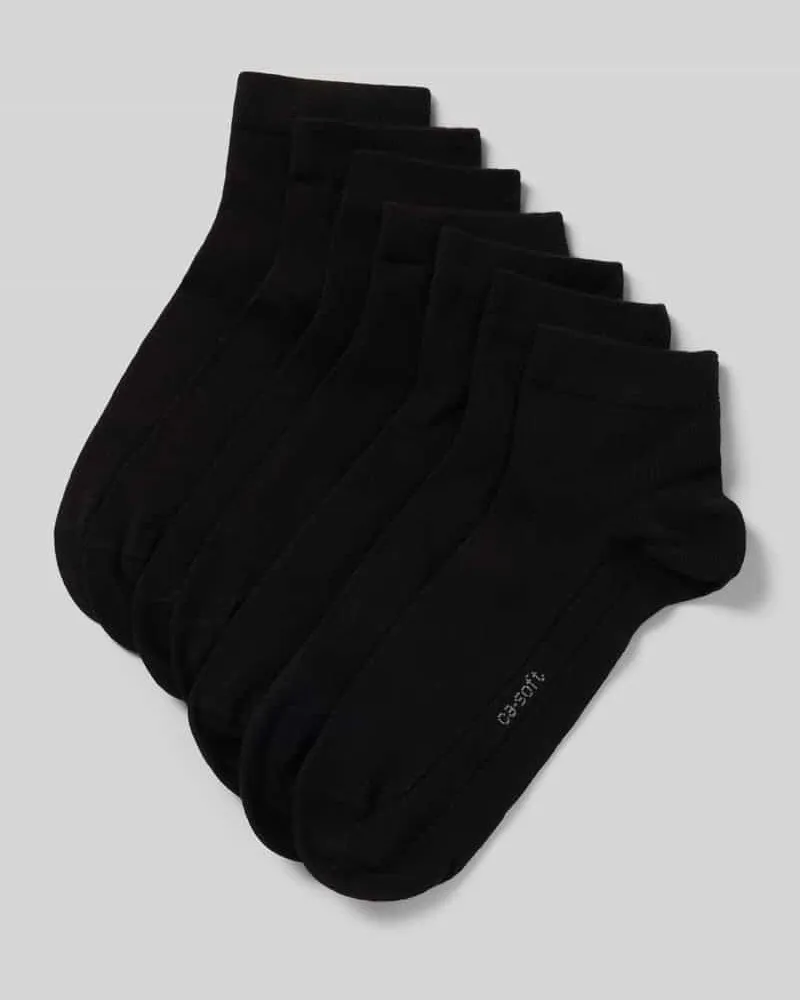 Camano Socken mit Label-Print im 7er-Pack Black