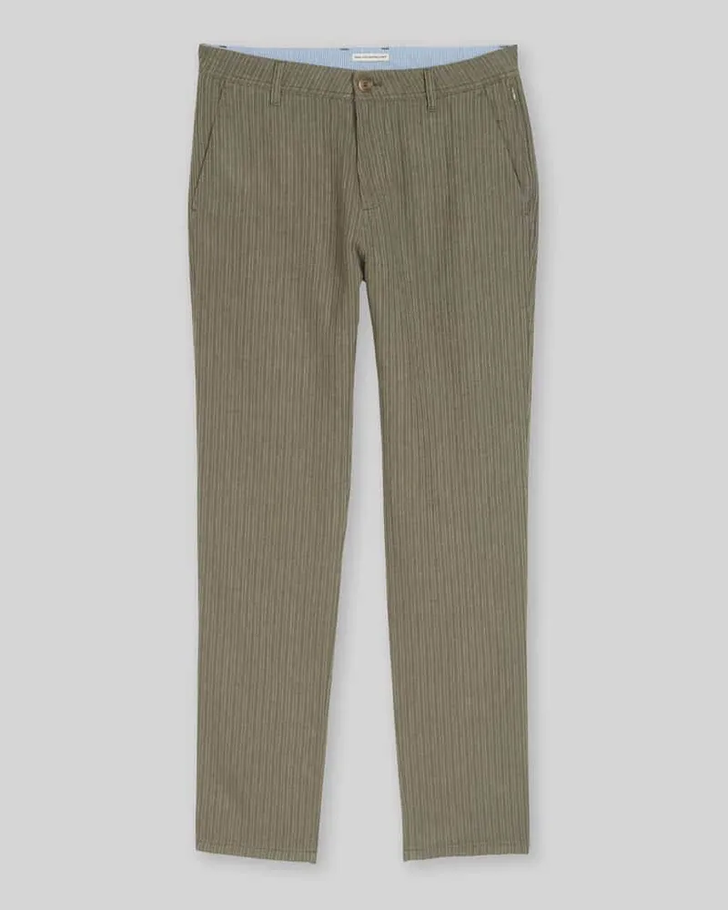 Tom Tailor Regular Fit Chino aus Leinen-Baumwolle-Mix Oliv