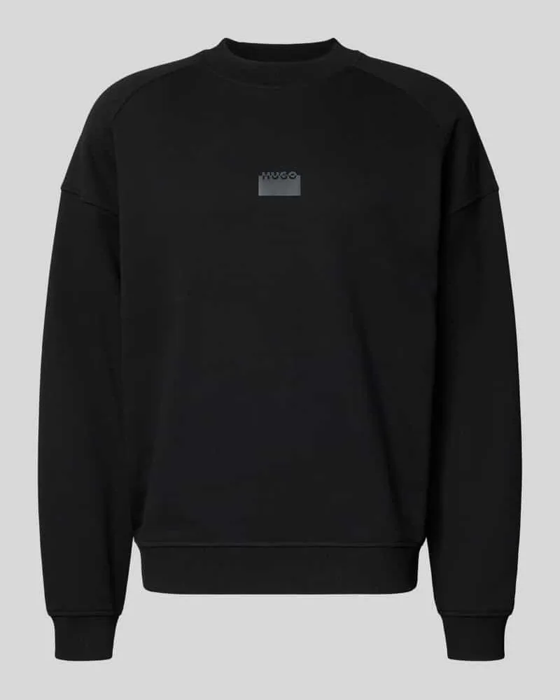 HUGO BOSS Regular Fit Sweatshirt aus reiner Baumwolle Modell 'DELASTCREW Black