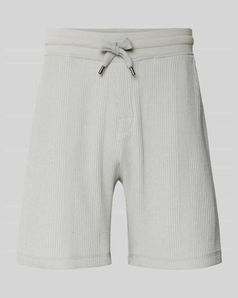 HUGO BOSS Regular Fit Shorts mit Waffelstruktur Modell 'STRUCTURE Hellgrau