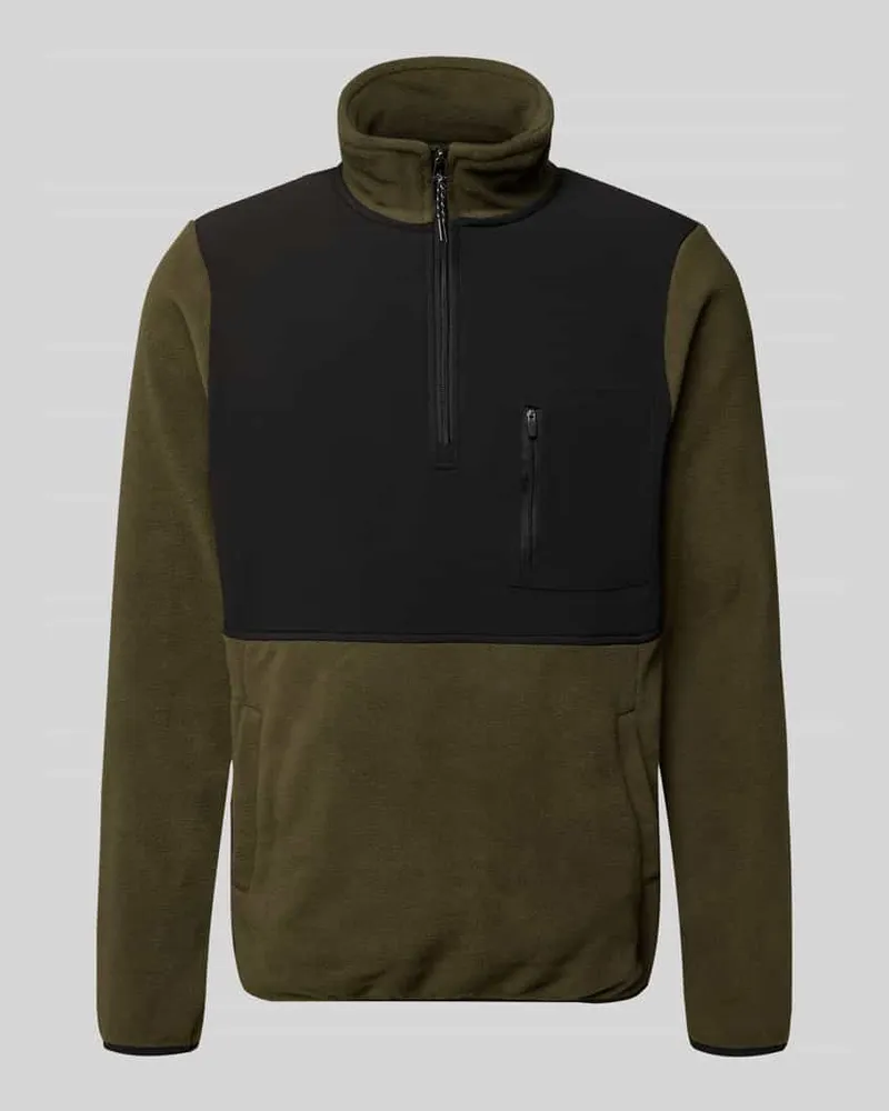 Blend Sweatshirt mit Stehkragen Modell 'MARIO Oliv